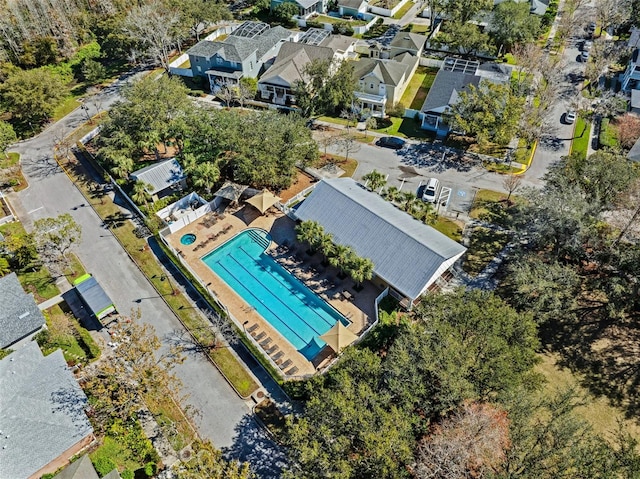 aerial view with a residential view