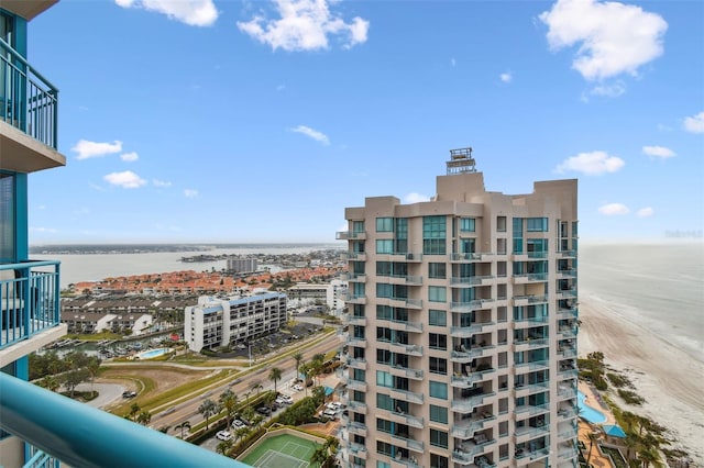 balcony with a water view