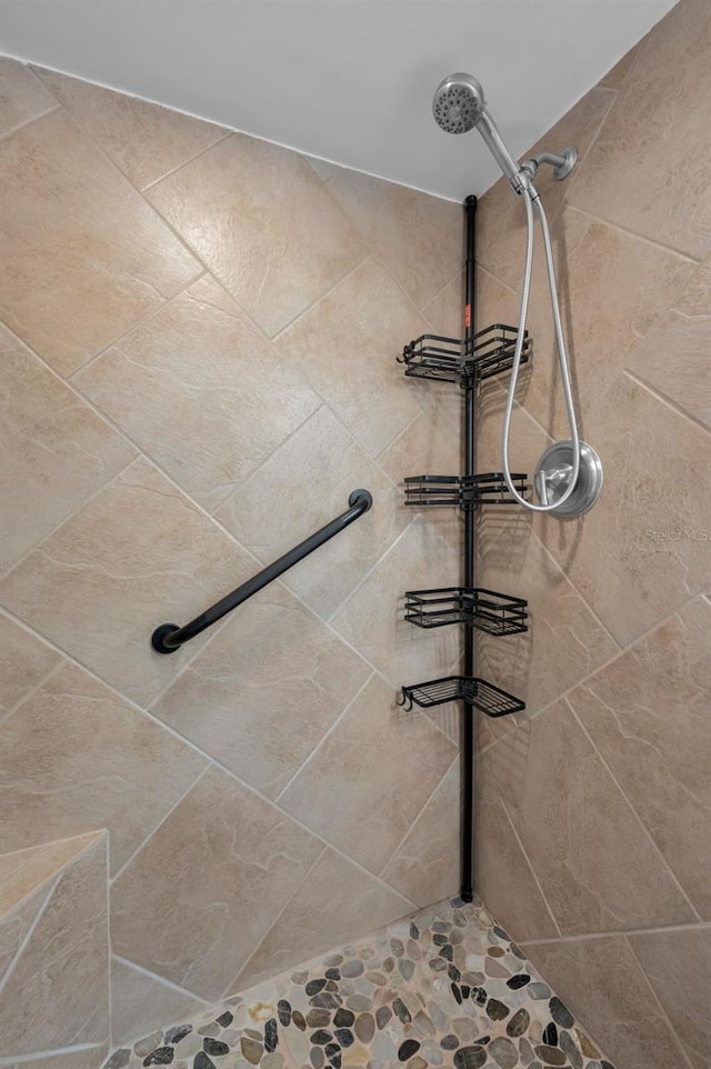 details with tiled shower