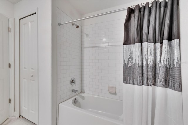 bathroom featuring shower / bath combination with curtain