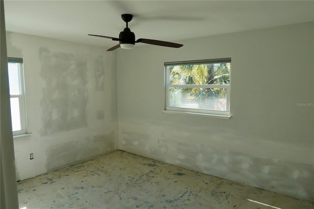 spare room featuring a wealth of natural light