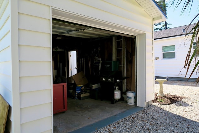 view of garage