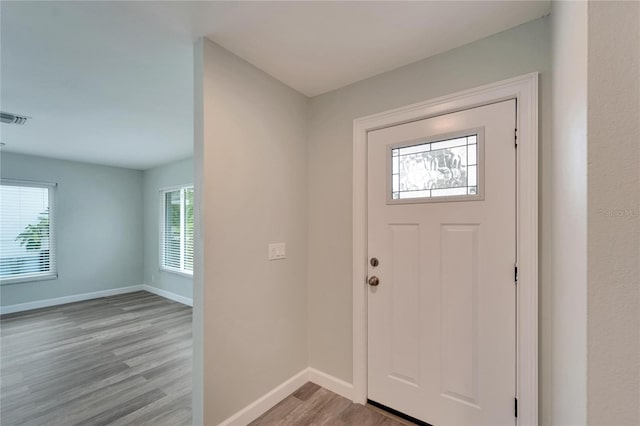 entryway featuring light hardwood / wood-style floors