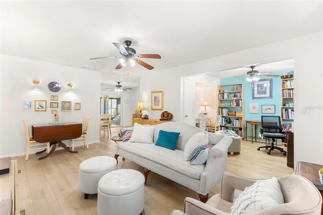 living room featuring light hardwood / wood-style flooring