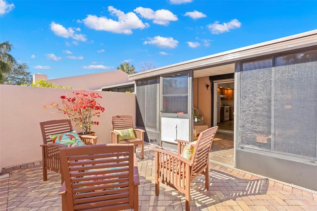 view of patio featuring an outdoor living space