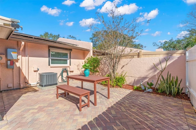 view of patio with central air condition unit