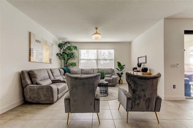 view of tiled living room