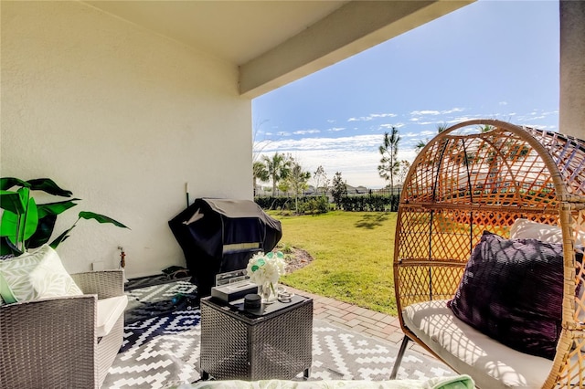 view of patio featuring area for grilling