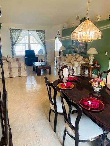 view of tiled dining room