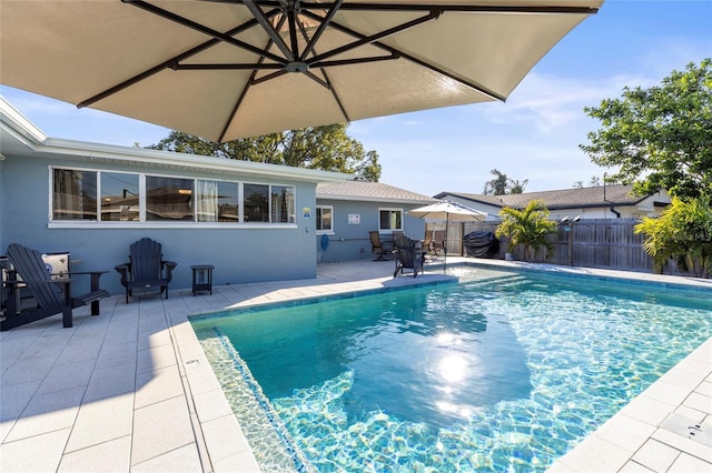 view of pool with a patio area