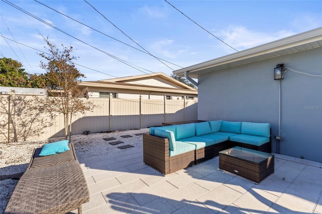 view of patio / terrace featuring an outdoor living space