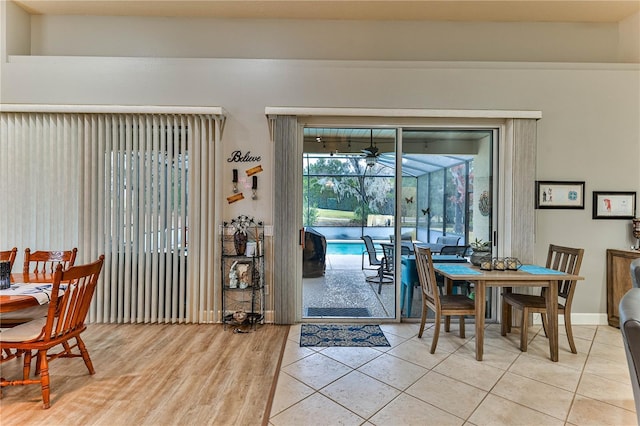 dining area featuring light hardwood / wood-style flooring