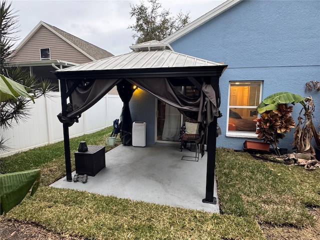 view of patio / terrace featuring a gazebo