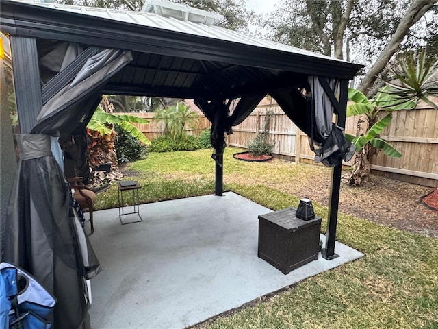 view of patio with a gazebo