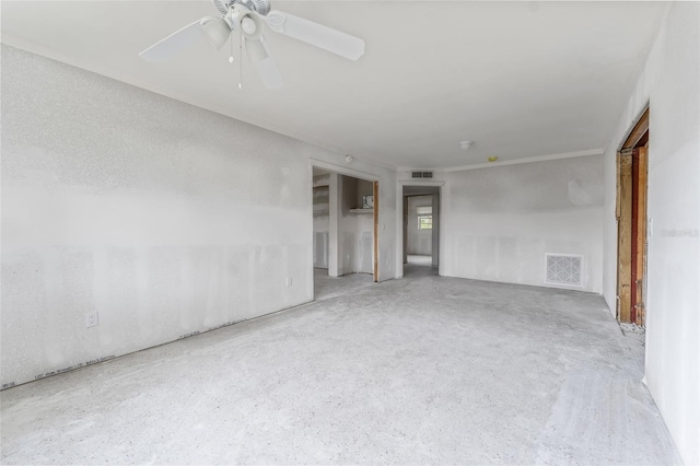 unfurnished room featuring ceiling fan