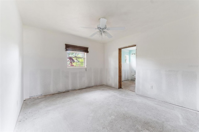 unfurnished room featuring ceiling fan