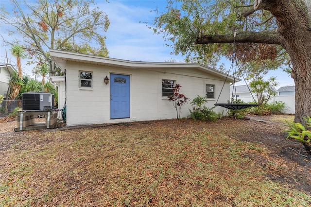 view of front of property featuring central AC unit