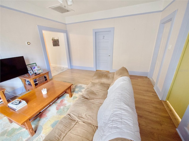 living room featuring hardwood / wood-style flooring