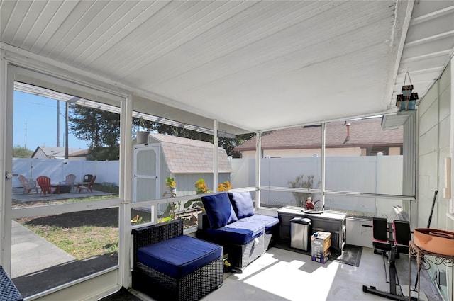 view of sunroom