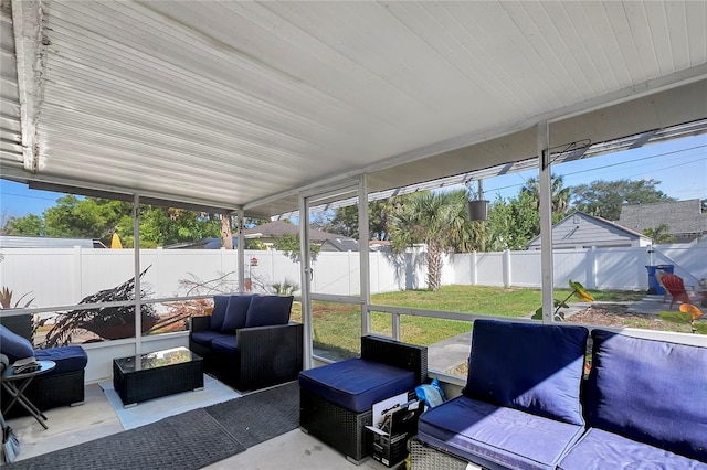 view of sunroom