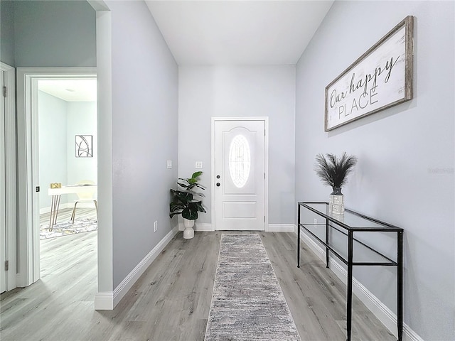 foyer entrance featuring light hardwood / wood-style floors