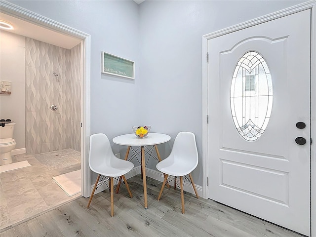 entryway with light wood-type flooring