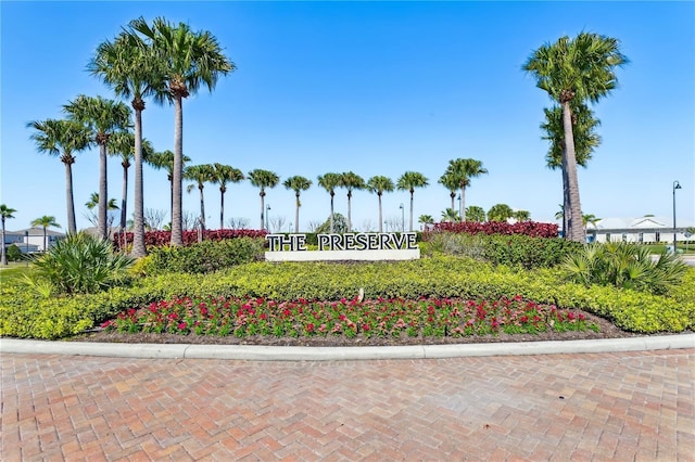 view of community sign