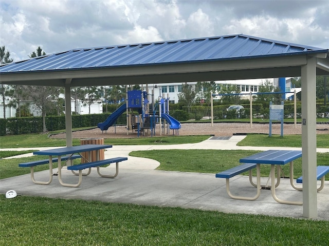 community playground featuring a yard
