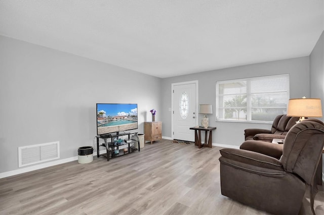 living room featuring light hardwood / wood-style flooring