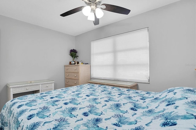 bedroom featuring ceiling fan