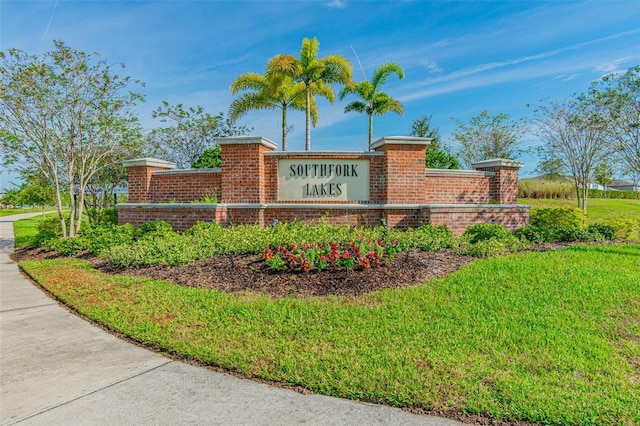 view of community sign