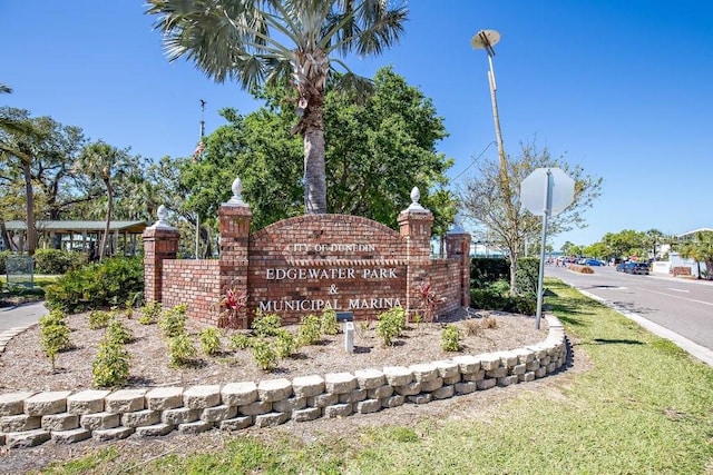 view of community sign