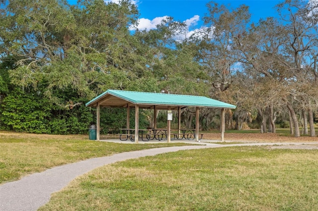 view of property's community featuring a gazebo and a yard