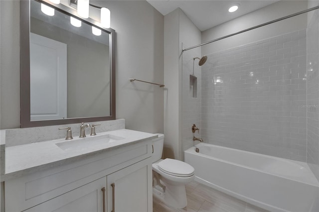 4899 Isola Ct, Wesley Chapel, FL 33543 - full bathroom with toilet, vanity, and tub / shower combination