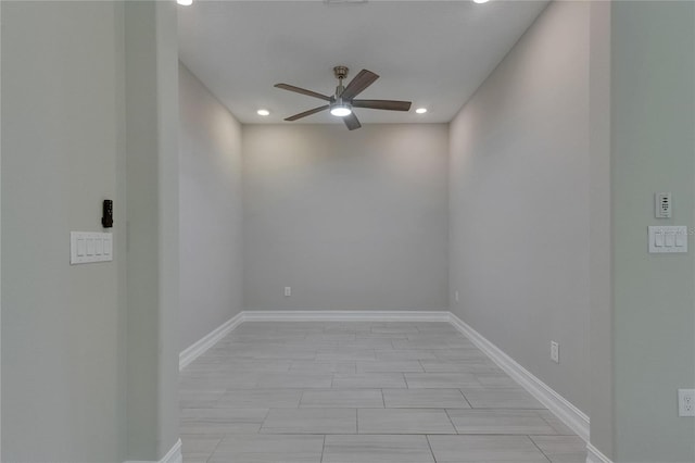 4899 Isola Ct, Wesley Chapel, FL 33543 - empty room featuring ceiling fan, recessed lighting, and baseboards
