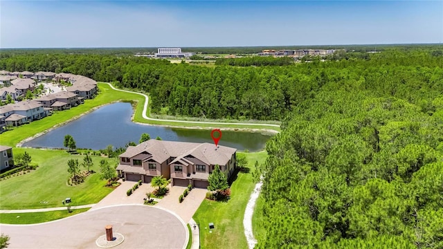 4899 Isola Ct, Wesley Chapel, FL 33543 - drone / aerial view of a forest and a large body of water