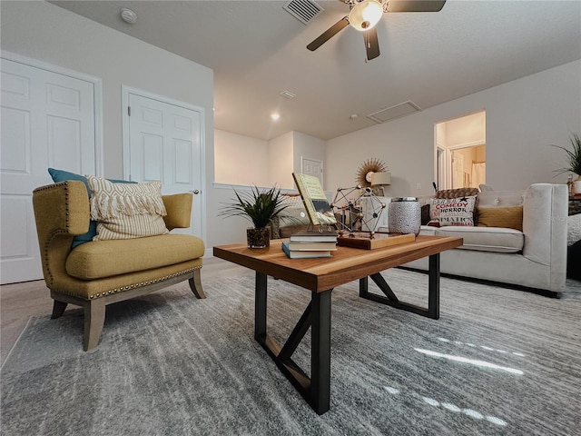 5709 Camila Song Ln, Tampa, FL 33625 - interior space featuring visible vents and ceiling fan