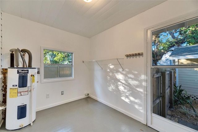 interior space with electric water heater