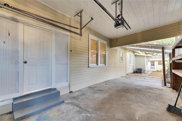 view of patio featuring central AC unit