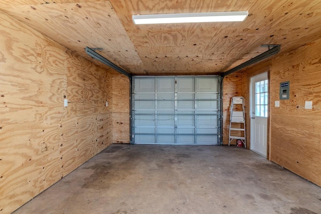 garage with wood ceiling