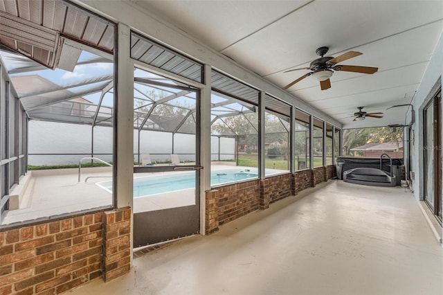 view of unfurnished sunroom