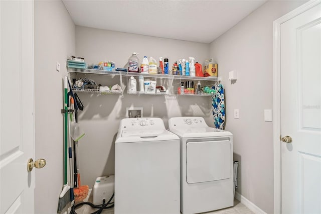 laundry area featuring washer and dryer