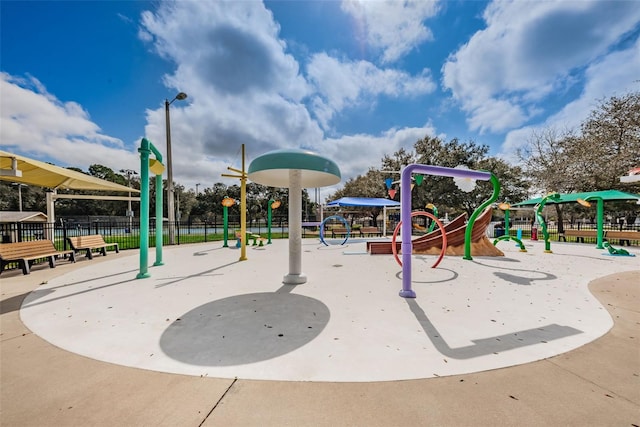 communal playground with fence