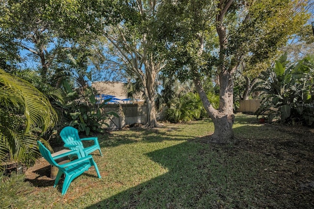 view of yard featuring fence