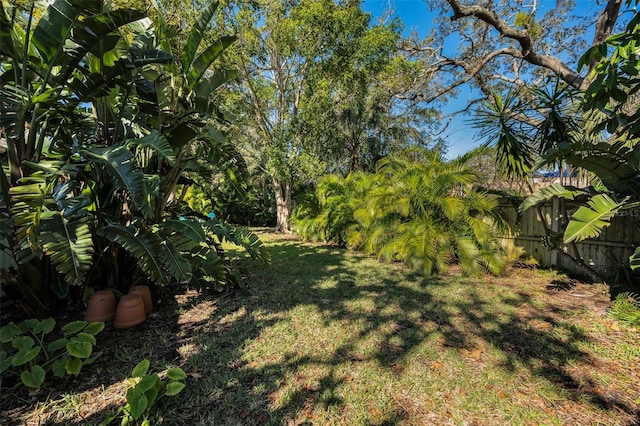 view of yard featuring fence