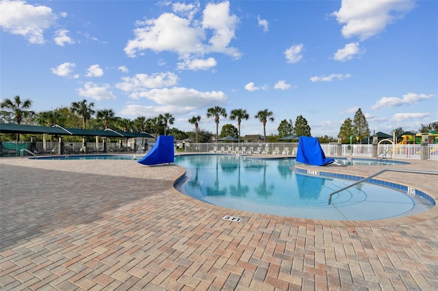 view of pool with a patio area