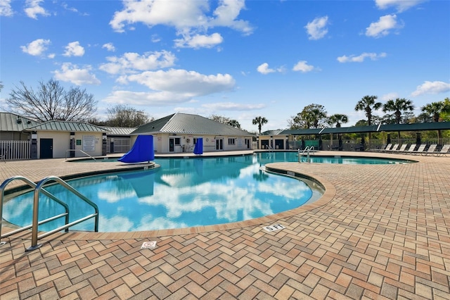 view of pool with a patio area