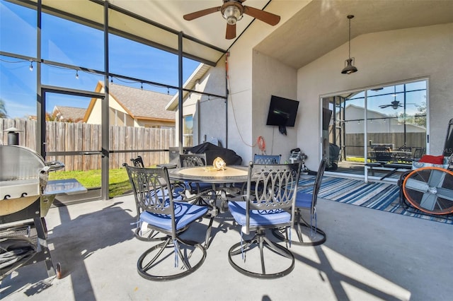 view of patio / terrace with ceiling fan