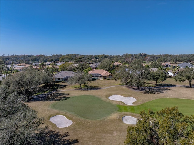 drone / aerial view with golf course view