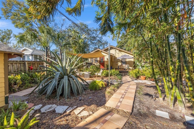 view of yard featuring a deck